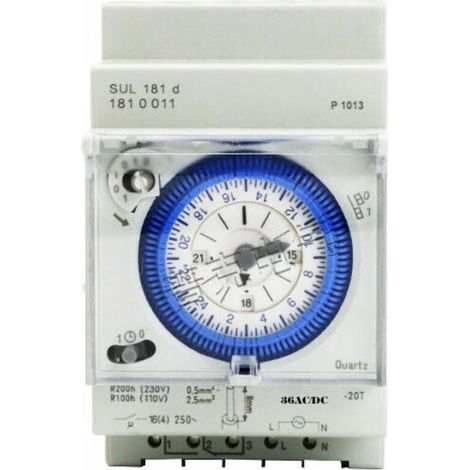Minuterie analogique avec moteur synchrone et programme journalier, minuterie, 12VAC/DC (1/4)