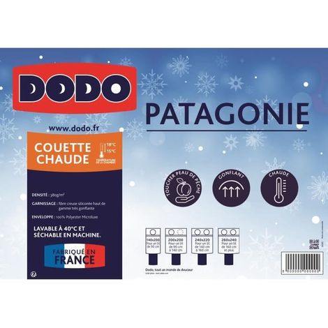 Couette Caliente - DODO - PATAGONIA - 240 x 260 cm - Blanco