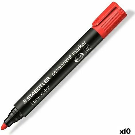 Staedtler permanentmarker lumocolor 352-2 rot -10u-