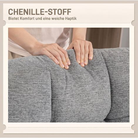 Fauteuil lounge pivotant en chenille déperlante grise avec large assise et pieds croisés en acier (1/5)
