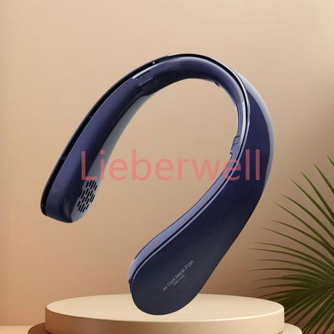 Ventilateur de Cou sans Pales , Vvikizy , USB Rechargeable , Bleu , 4000 mAh (1/4)