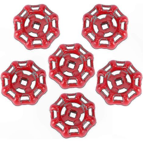 Lot de 12 interrupteurs à volant rouge de rechange pour robinet, contrôleurs de vanne à guillotine, dimensions 6x6 cm. (1/4)