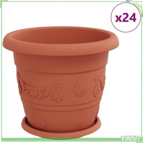 Pots de plantes - FAFEICY - 3403282 - Rouge brique - Plastique - Pack 6 pièces (1/5)