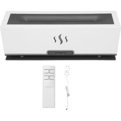 Diffuseur d'arômes à effet flamme avec lampe LED intelligente ajourée, humidificateur et diffuseur d'huiles essentielles, 100-240 V, blanc, prise européenne (1/5)