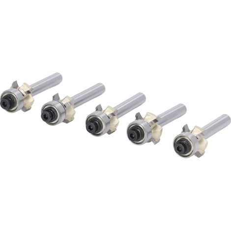 5-teiliges Abrundfräser-Set, 1/4"-Schaft, 4 Schneiden, Eckfräser, Kantenbearbeitungsfräser, Nutfräser, Holzbearbeitungswerkzeuge (1/5)