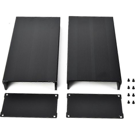 Boîtier de projet en alliage d'aluminium, boîtier à monter soi-même, noir sable, boîtier de protection pour composants électroniques, 55 x 106 x 200 mm