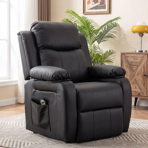 Sillón Relax Levanta Personas Sillón Elevador con Control Remoto Reclinación Eléctrica 160° Reposapiés 76x90x105cm Negro (1/5)