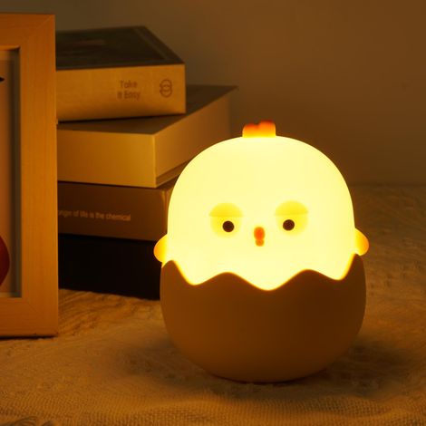 Veilleuse Enfant Rechargeable USB - Gradation Tactile Continue, 1200mAh Silicone Coquille d'œuf Portable pour Chambre Bébé