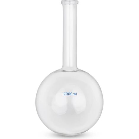 Pallone a fondo piatto 2000 ml vetro borosilicato trasparente 140008396