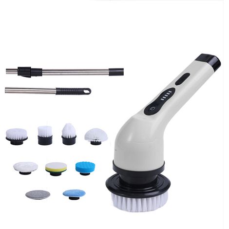 Brosse Rotative Electrique - Manche Rétractable 75-120 cm - Batterie 2000 mAh USB-C - 9 Têtes Interchangeables - Pour Salle De Bain Cuisine Baignoire Carrelage Voiture - 1 Pièce (1/5)