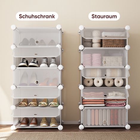 Schuhregal Schmal Hoch Schuhschrank mit Stecksystem und 10 Fächern 10 Ebenen Schuhaufbewahrung für 20-30 Paar Schuhe