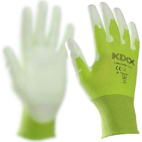 KIXX Handschuhe für die Gartenarbeit, Hellgrün/Limette - Größe 7 (1/5)