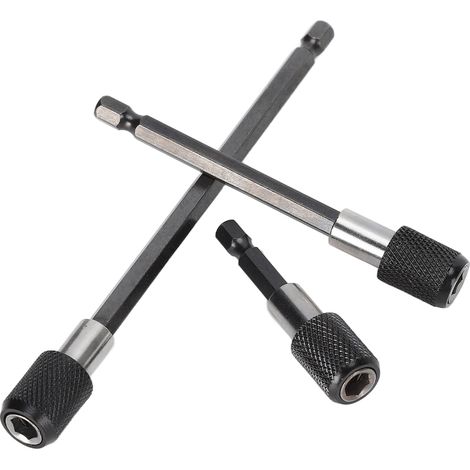 Ensemble de 3 rallonges avec porte-embout de tournevis magnétique à mandrin hexagonal à dégagement rapide de 6,35 mm (1/4 pouce). (1/5)