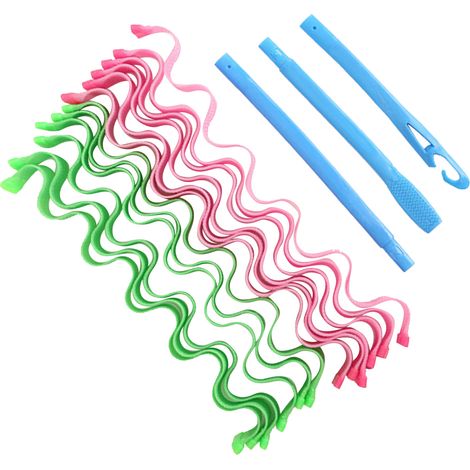 Kit de Coiffure Boucles Spirales DIY Rouleaux Plastique pour Cheveux Longs Extra 45cm/17,7in Lot de 12 pour Femmes Filles (1/5)
