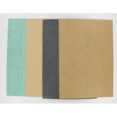 Pochette de 4 feuilles de joint A4 : 1x renforcée 1mm + 1x carton BA55 0,3mm + 1x papier huilé 0,3mm + 1x papier huilé 0,5mm