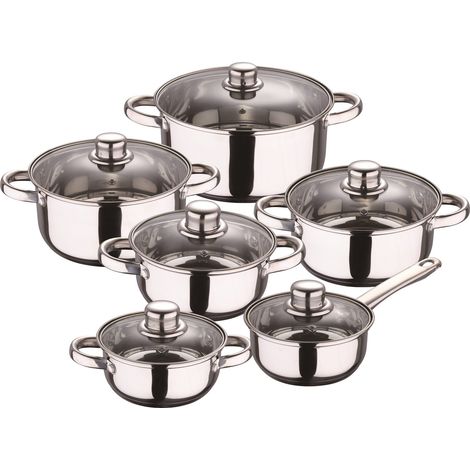 Bateria de cocina 12 piezas San Ignacio de acero inoxidable en color cromado colección Cassel (1/5)