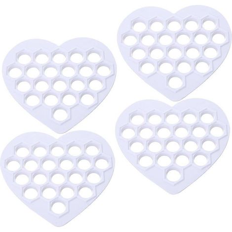 Appareil à pelmenis 4 pièces, 19 trous, ustensile de cuisine pour une préparation efficace des raviolis, idéal pour les réunions de famille et les fêtes. Matériau ABS blanc. (1/5)