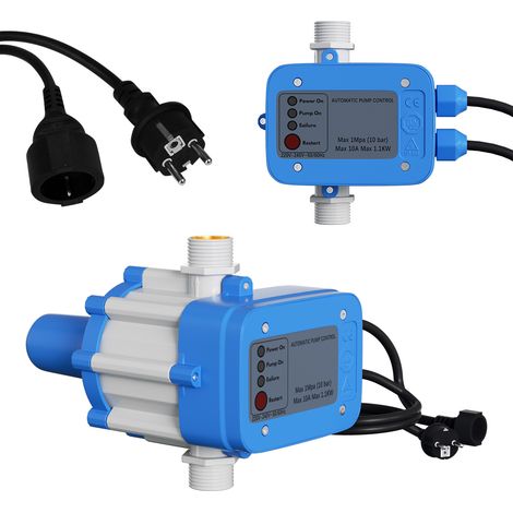 SWANEW Pressostato da giardino Regolatore di pressione pompa 10 bar max 1,1kw con cavo blu (1/5)