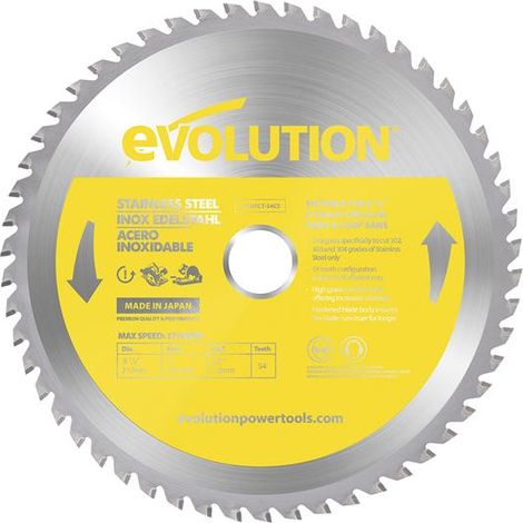 Evolution Stainless Steel Cutting Circular Saw Blade 210 x 25.4mm x 54T