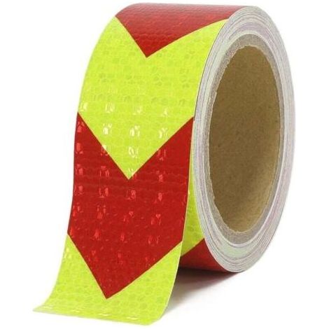 Ruban réfléchissant rouge et jaune ruban réfléchissant haute visibilité étanche 5 cm 10 m ruban ré (1/4)