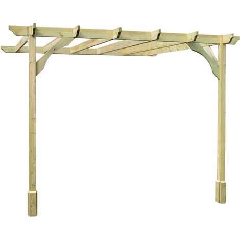 Wall Mounted Premium Pergola - Wood - L240 x W300 x H270 cm - Light Green