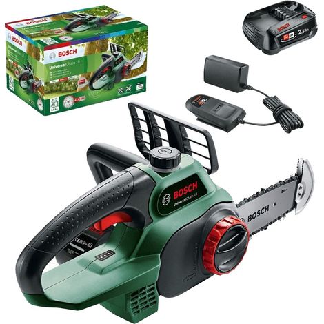 Bosch 06008B8001 18v Cordless Chainsaw 20cm UniversalChain + 2.5AH Battery Kit
