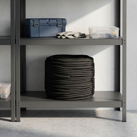 vidaXL Cuerda multiusos 6 mm 25 m Negro PP 240 kg Carga máx. (1/2)