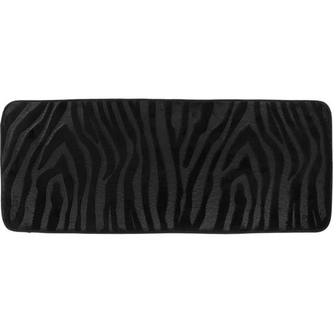 Memory-foam-teppich aus mikrofaser mit zebra-muster, 45 x 120 cm – schwarz - Tendance (1/3)
