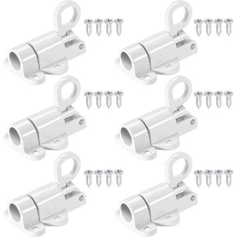 6 Pièces Loquet de Porte Automatique Verrou de Porte Verrouillage Fenêtre avec 24 Vis Verrous Automatiques de Sécurité pour Fenêtre Porte Sécurité Anneau