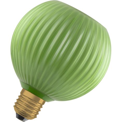OSRAM Lampe LED  DECOR FLAT en verre coloré, globe Ø125mm, vert, E27, 3,5W, 300lm, 2700K, blanc chaud, IP20, effet de couleur