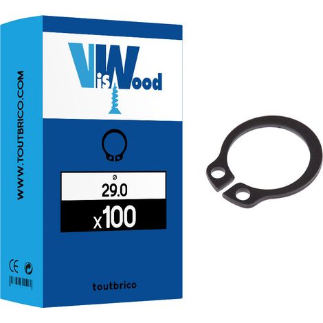 100 circlips extérieurs Ø 29mm acier brut - Viswood