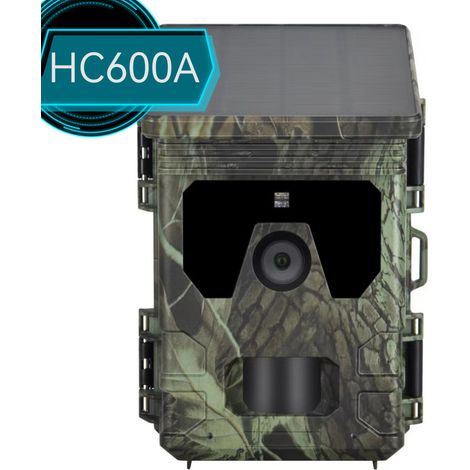 Caméra de chasse extérieure avec panneau solaire, capteur de mouvement infrarouge HD étanche pour photos et vidéos HC600A - Vert militaire