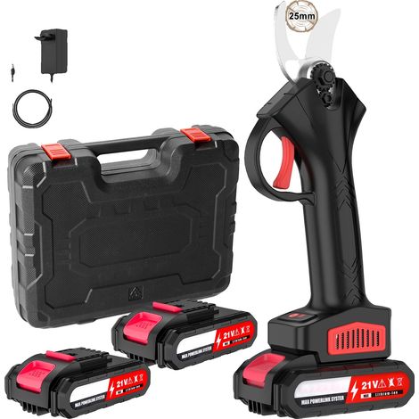 Sécateurs, Moteur sans balais, Vitesse réglable, 2 BATTERIE (1/2)