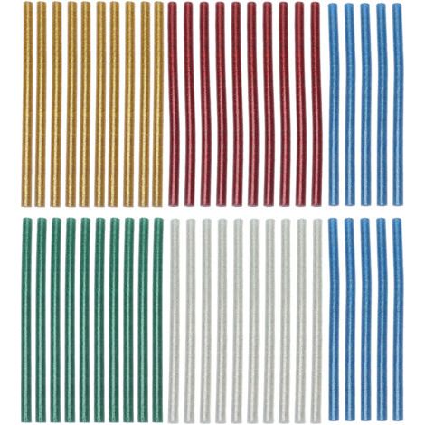 50 farbige, transparente, einfach anzuwendende, schnell haftende Heißklebesticks, 7 x 140 mm