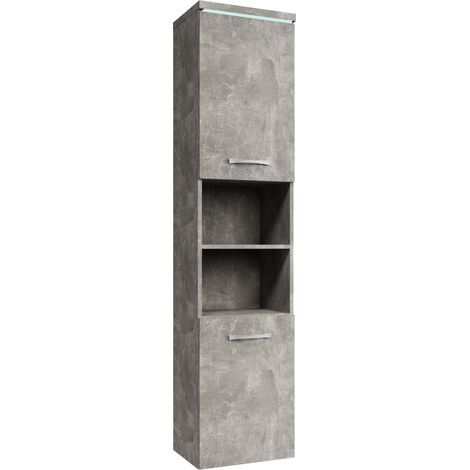 Badplaats Badezimmerschrank Paso 35 x 35 x 160 cm Beton Grau - H