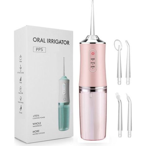 Fil dentaire électrique portable - Réservoir pliable 200ml 3 modes et 4 buses - Voyage et maison