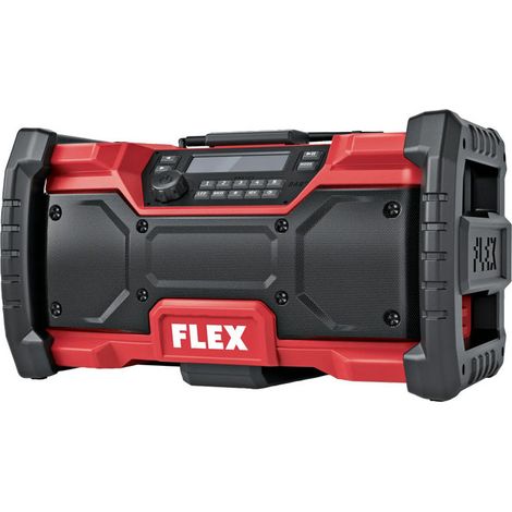 Radio de obra digital FLEX RD 12/18/230V DAB+ FM Bluetooth USB AUX IP64 roja y negra