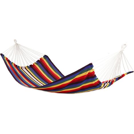 Hamac XXL pour deux personnes 400x160cm Jusqu'à 150 kg 100% coton Hamacs Amanka plus de monde ensemble multicolore (1/5)