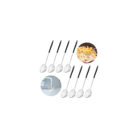 8-teiliges Fondue-Sieb-Set, Schaumlöffel aus Edelstahl mit langem Griff, chinesisches Fondue-Sieb für Suppen, chinesisches Fondue und Bubble Tea (Durchmesser: 8 cm, Länge: 29,5 cm) TRIMEC (1/5)