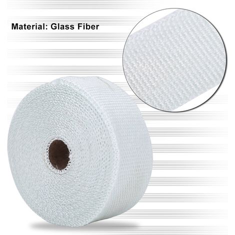 Tissu en fibre de verre blanche : 10 m x 5 cm x 1,5 mm (avec 10 clips métalliques de 25 cm) SI-A0261 (1/5)