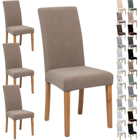 Stuhlbezüge 4/6 Stück, Jacquard, weich, elastisch, für Esszimmer, Küche, Büro (1/5)