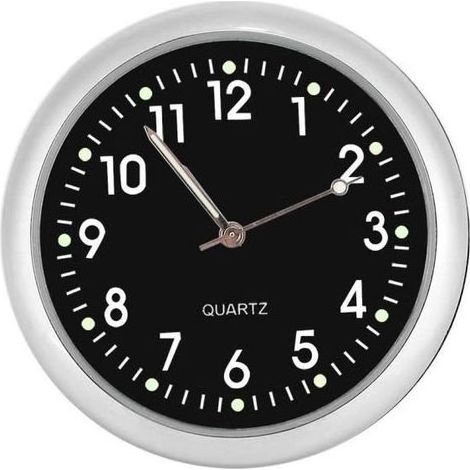 Horloge à quartz de voiture, surface de miroir en verre exécution exquise bonne et belle horloge de voiture, étude de bureau pour (1/4)