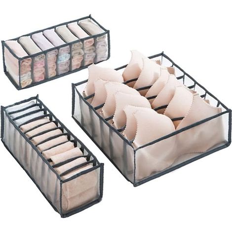 3-teiliger Schubladenorganizer, faltbare Aufbewahrungsbox für Unterwäsche, Organizer für Unterwäsche, BHs, Slips, Socken (1/5)