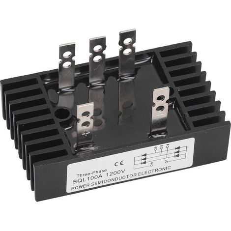 Régulateur de tension de pont de diode redresseur haute puissance, module triphasé 100A 1200V avec dissipateur thermique (1/5)