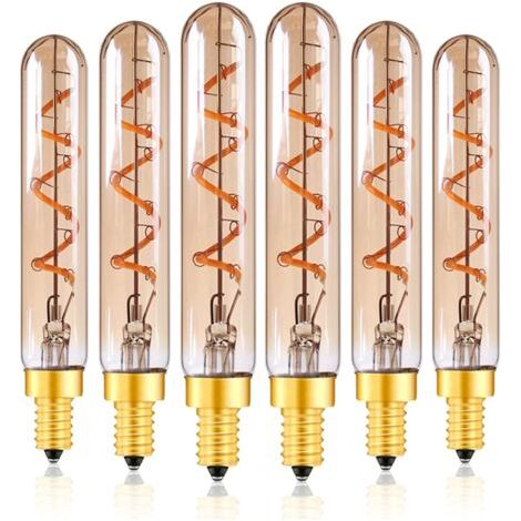 Ampoule LED décorative 2W, T20/T6 E14 Bougeoir Base Filament LED Super Verre Blanc Chaud Ambre 2200K (1/5)