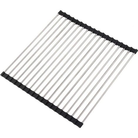 Égouttoir à vaisselle de cuisine, égouttoir à vaisselle pliable, égouttoir à vaisselle de cuisine en acier inoxydable, égouttoir à vaisselle de comptoir pour évier, tapis égouttoir à vaisselle
Voir le (1/4)