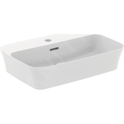 Ideal Standard Ipalyss - Lavabo à poser, 55x38 cm, avec trop-plein, trou pour robinet, blanc mat E2077V1 (1/5)