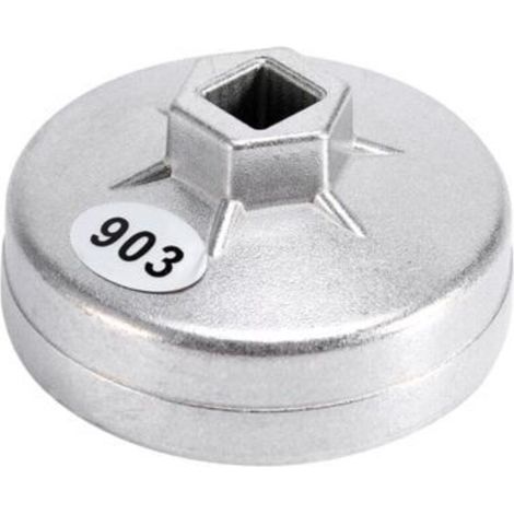 Clé à filtre à huile 74mm 14 cannelures clé à filtre à huile outil de suppression de prise 903 aluminium argenté adapté aux voitures d'origine (1/5)