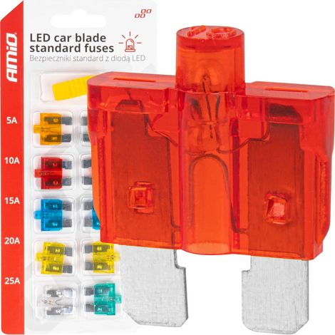 Fusibles automobiles standard avec diode LED, lot de 10, amio-04341 (1/5)