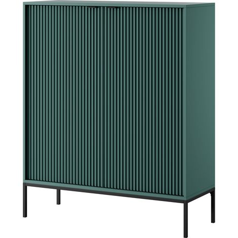 Credenza: 2 ante, labrador, Nero, 104 x 125 x 39 cm, maniglie nere (1/5)